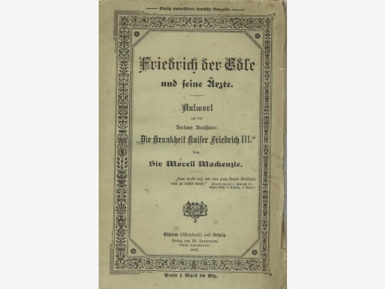Der Fall Mackenzie, Ärztebashing 130 Jahre vor Jameda & Co. Der Fall Mackenzie, Ärztebashing 130 Jahre vor Jameda & Co.