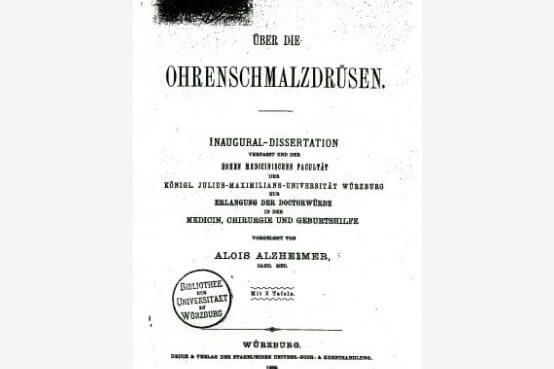 Gegen das Vergessen, Alois Alzheimers Dissertation über Ohrenschmalzdrüsen von 1888